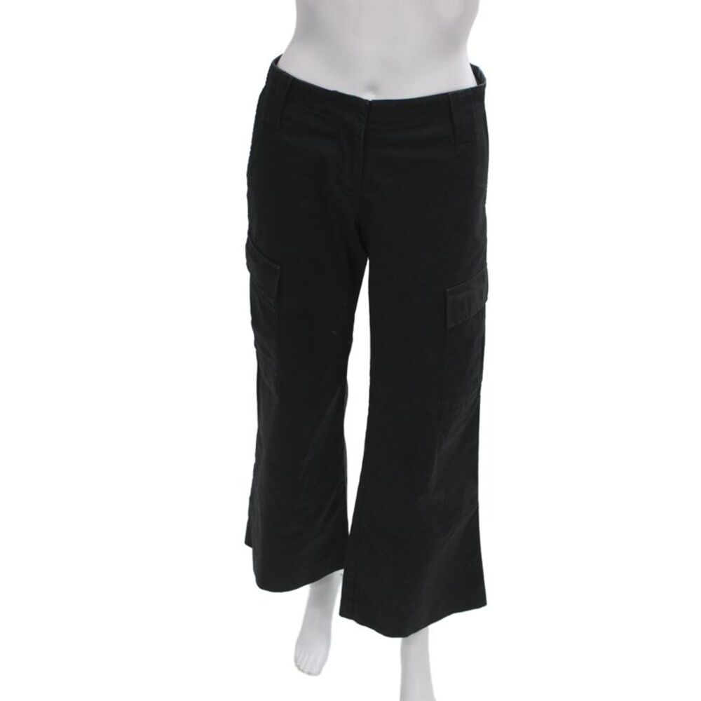 Dana Foley NYC Womens Cargo Pants Black Cotton Button Inseam 29 Size M